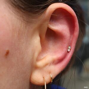 NWT LeRoi Marquise 14k yellow gold white opal